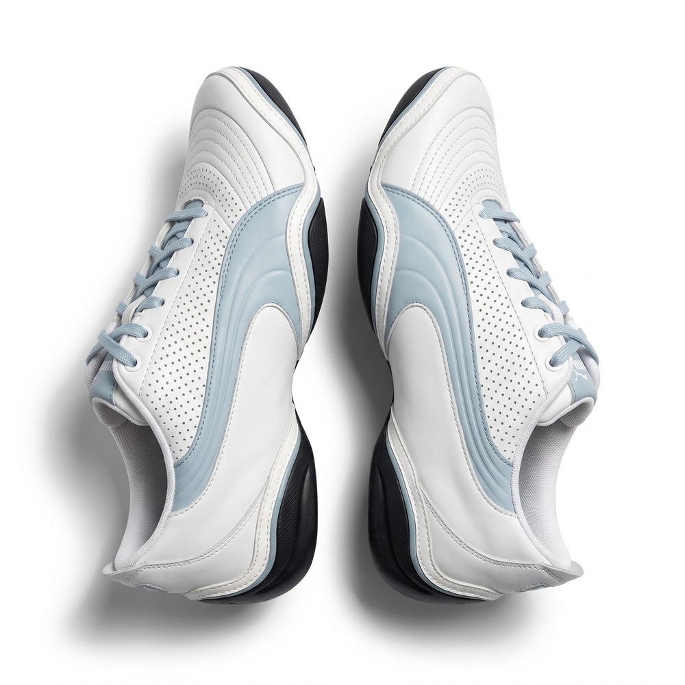 Puma Womens 9 White Light Blue Sneakers Athleisure Casual Shoes